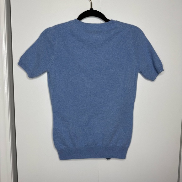 State Cashmere - 100% Cashmere Blue Short Sleeved Sweater Top - XS - Picture 5 of 7